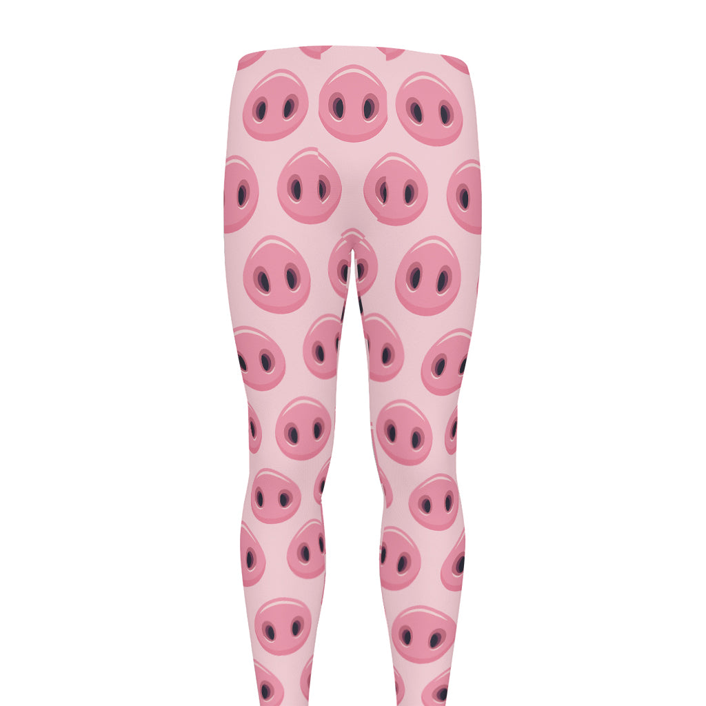 Pink Pig Nose Pattern Print Men's leggings