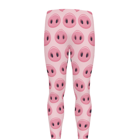 Pink Pig Nose Pattern Print Men's leggings