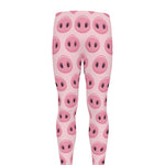 Pink Pig Nose Pattern Print Men's leggings