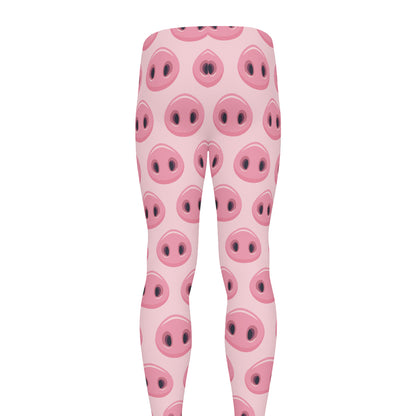 Pink Pig Nose Pattern Print Men's leggings