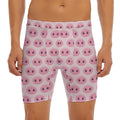 Pink Pig Nose Pattern Print Men's Long Boxer Briefs
