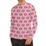 Pink Pig Nose Pattern Print Men's Long Sleeve Rash Guard