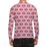 Pink Pig Nose Pattern Print Men's Long Sleeve Rash Guard