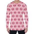 Pink Pig Nose Pattern Print Men's Long Sleeve T-Shirt