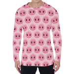 Pink Pig Nose Pattern Print Men's Long Sleeve T-Shirt