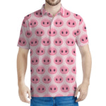 Pink Pig Nose Pattern Print Men's Polo Shirt