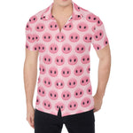 Pink Pig Nose Pattern Print Men's Shirt