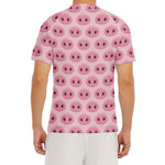 Pink Pig Nose Pattern Print Men's Short Sleeve Rash Guard