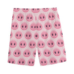 Pink Pig Nose Pattern Print Men's Sports Shorts