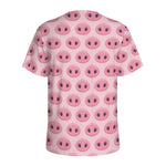 Pink Pig Nose Pattern Print Men's Sports T-Shirt