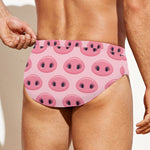 Pink Pig Nose Pattern Print Men's Swim Briefs