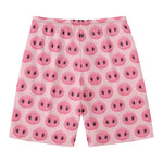 Pink Pig Nose Pattern Print Men's Swim Trunks