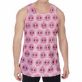 Pink Pig Nose Pattern Print Men's Velvet Tank Top