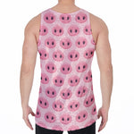 Pink Pig Nose Pattern Print Men's Velvet Tank Top