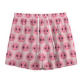 Pink Pig Nose Pattern Print Mesh Shorts