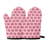 Pink Pig Nose Pattern Print Oven Mitts