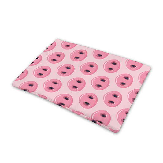 Pink Pig Nose Pattern Print Pet Cooling Mat Cover