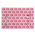 Pink Pig Nose Pattern Print Placemat