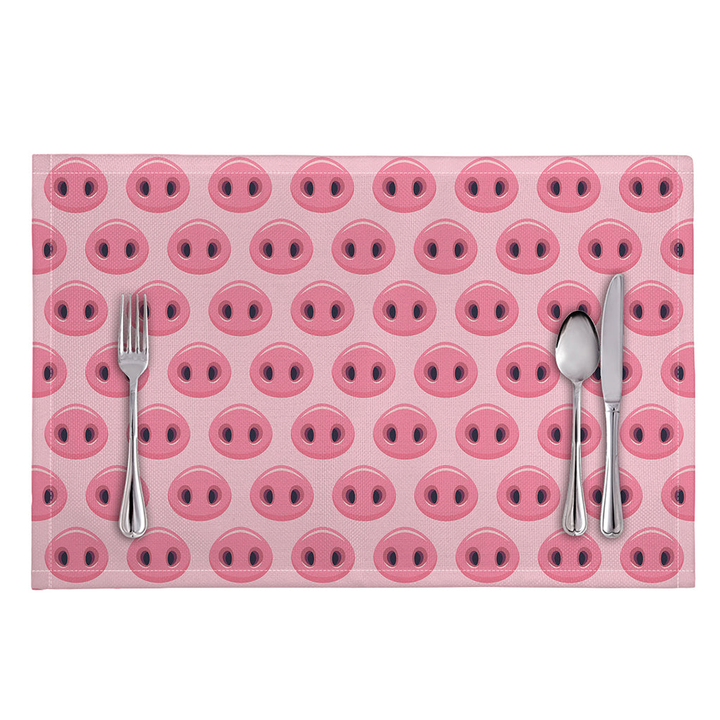 Pink Pig Nose Pattern Print Placemat