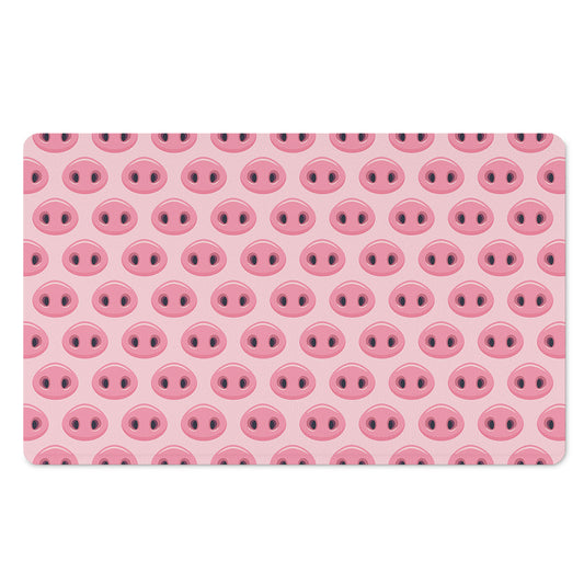 Pink Pig Nose Pattern Print Polyester Doormat