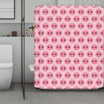 Pink Pig Nose Pattern Print Polyester Shower Curtain
