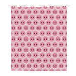 Pink Pig Nose Pattern Print Polyester Shower Curtain
