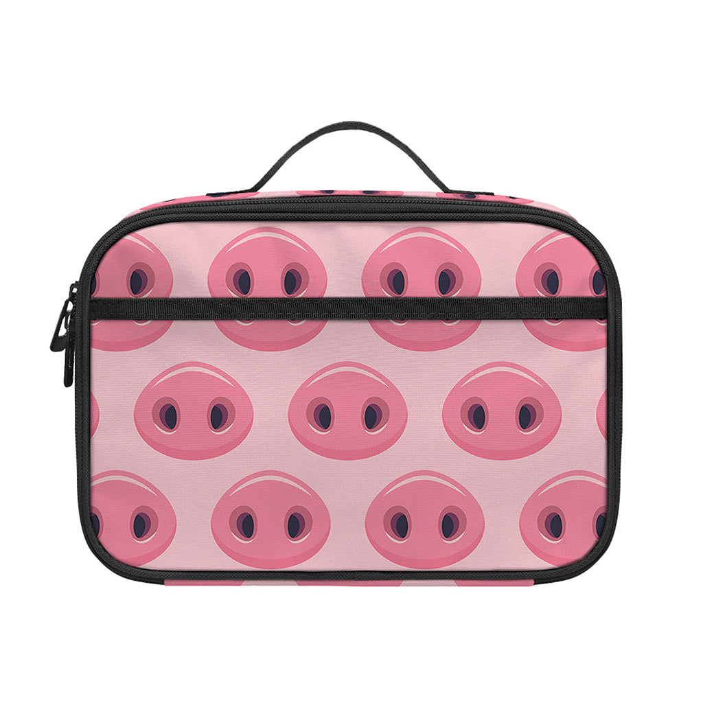 Pink Pig Nose Pattern Print Portable Lunch Bag