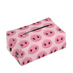 Pink Pig Nose Pattern Print Rectangle Tissue Box Cover