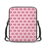 Pink Pig Nose Pattern Print Rectangular Crossbody Bag