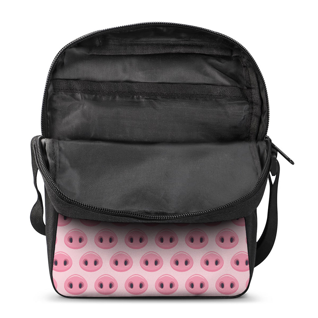 Pink Pig Nose Pattern Print Rectangular Crossbody Bag