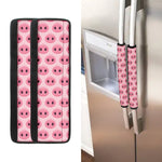 Pink Pig Nose Pattern Print Refrigerator Handle Covers