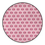 Pink Pig Nose Pattern Print Round Floor Mat