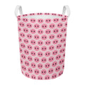 Pink Pig Nose Pattern Print Round Laundry Basket