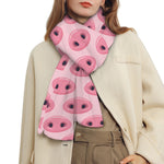 Pink Pig Nose Pattern Print Scarf
