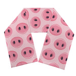 Pink Pig Nose Pattern Print Scarf