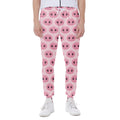 Pink Pig Nose Pattern Print Joggers