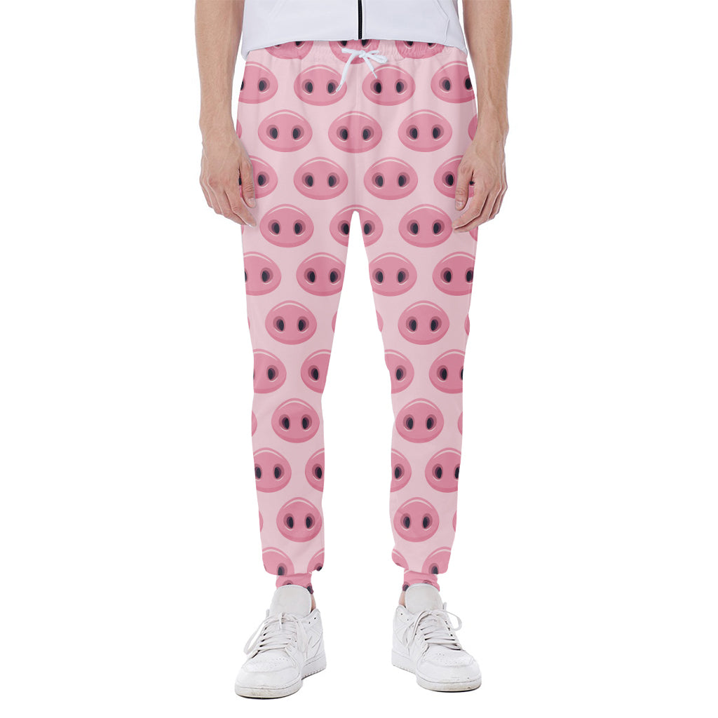 Pink Pig Nose Pattern Print Scuba Joggers