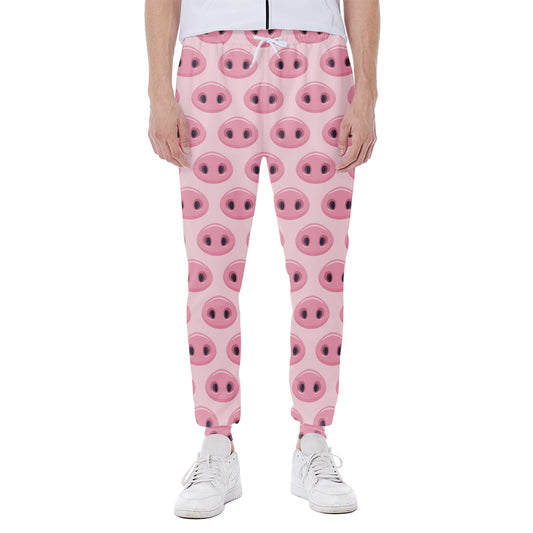 Pink Pig Nose Pattern Print Scuba Joggers
