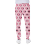 Pink Pig Nose Pattern Print Scuba Joggers