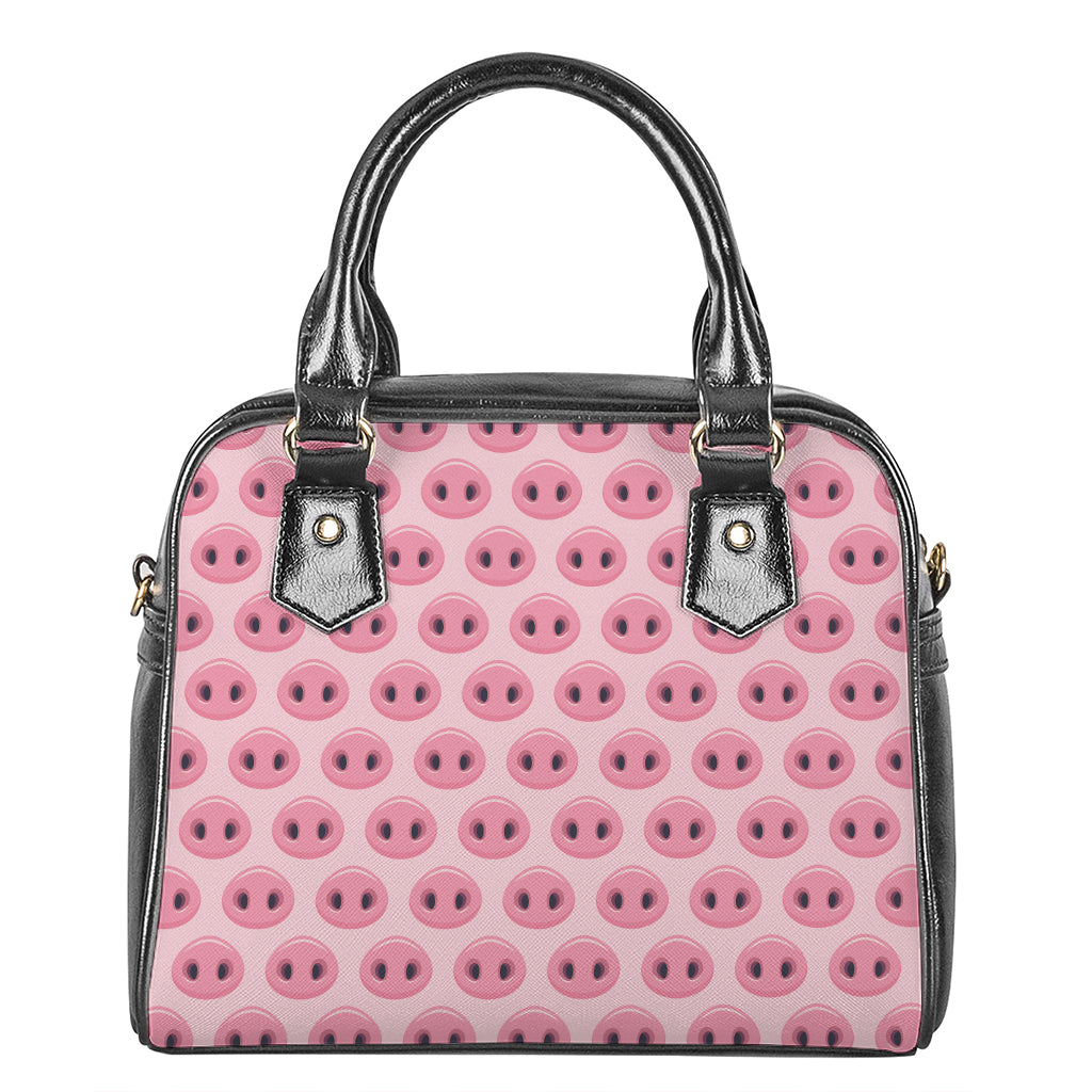 Pink Pig Nose Pattern Print Shoulder Handbag