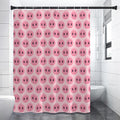 Pink Pig Nose Pattern Print Shower Curtain