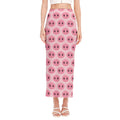 Pink Pig Nose Pattern Print Side Slit Maxi Skirt