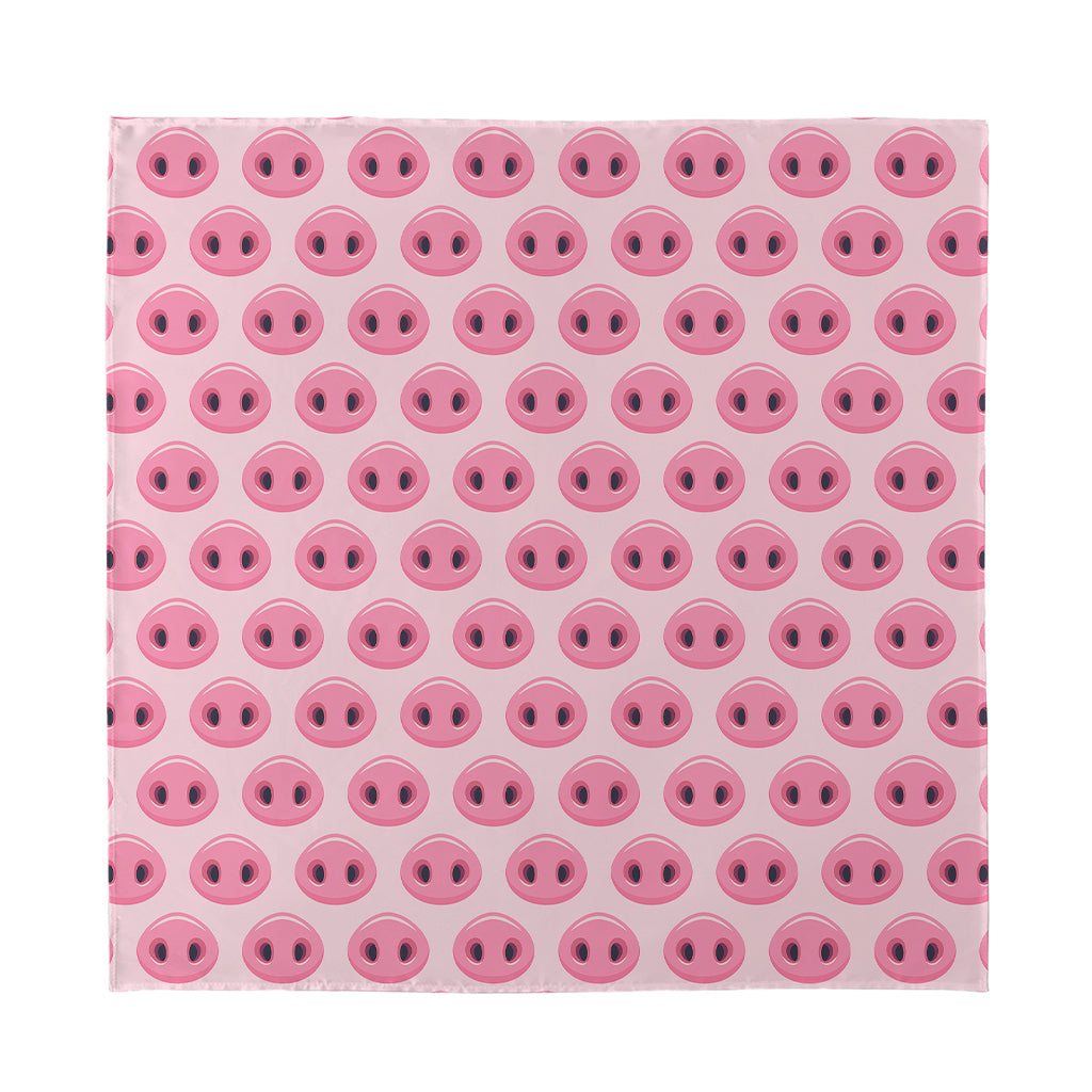 Pink Pig Nose Pattern Print Silk Bandana