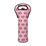 Pink Pig Nose Pattern Print Single Neoprene Wine Tote