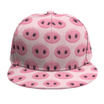 Pink Pig Nose Pattern Print Snapback Cap