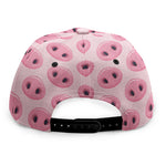 Pink Pig Nose Pattern Print Snapback Cap