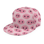 Pink Pig Nose Pattern Print Snapback Cap