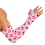 Pink Pig Nose Pattern Print Sun Protection Arm Sleeves