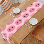 Pink Pig Nose Pattern Print Table Runner