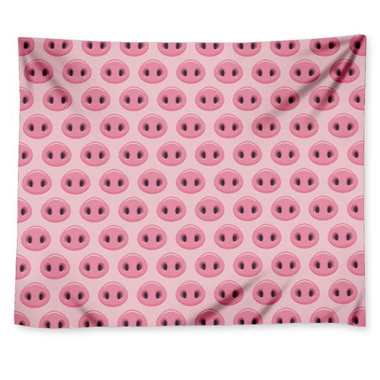 Pink Pig Nose Pattern Print Tapestry